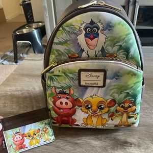 Loungefly Lion King Chibi backpack and card holder